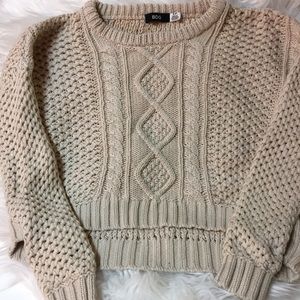 BDG Crochet chunky knit cream sweater
